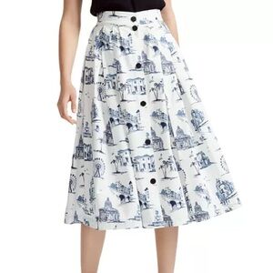 BNWT Maje Japomy Printed Midi Skirt 36
